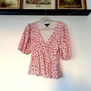 ASOS • pink floral blouse